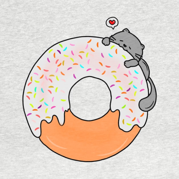 Cat eating donut by Mixserdesign